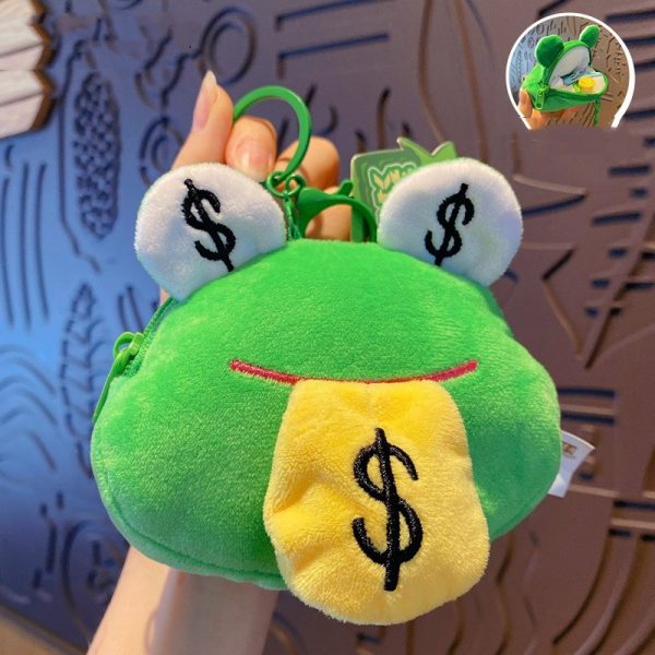 Creative Cartoon Plush Money Frog Coin Purse Keychain - Image 5