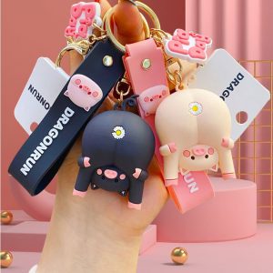 Cute Original Pig Chrysanthemum Keychain Trend Keychain