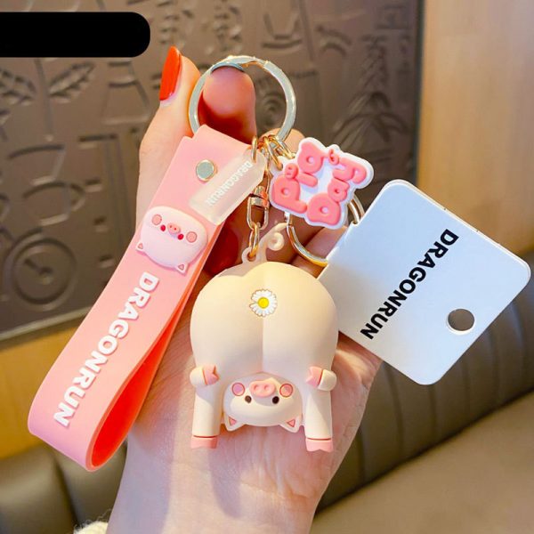 Cute Original Pig Chrysanthemum Keychain Trend Keychain - Image 3