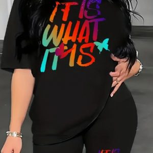 Printed Drop Shoulder T-Shirt Graphic Tees Women Tops