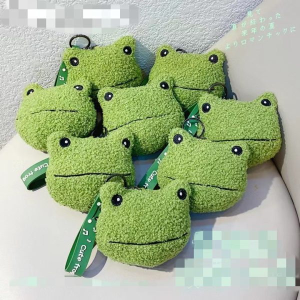 Green Plush Frog Doll Keychain Pendant - Image 2