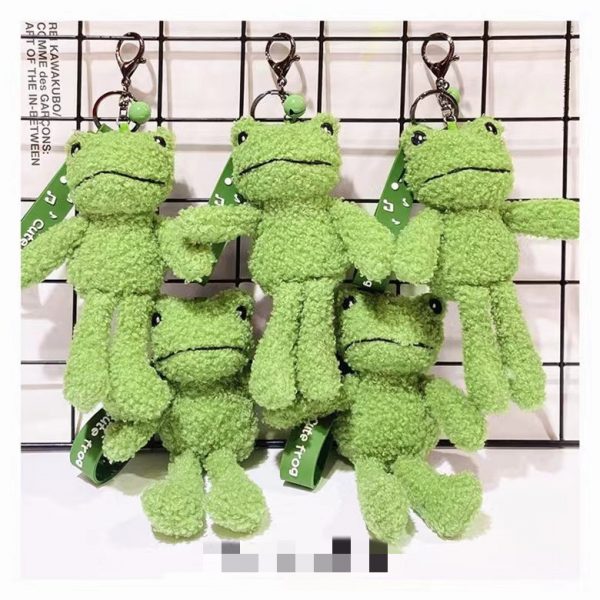 Green Plush Frog Doll Keychain Pendant - Image 4