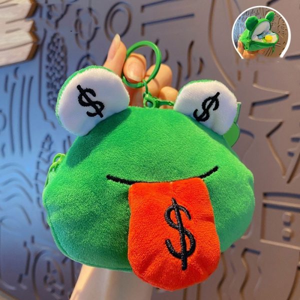 Creative Cartoon Plush Money Frog Coin Purse Keychain - Image 2