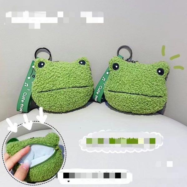 Green Plush Frog Doll Keychain Pendant - Image 5