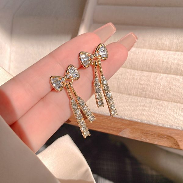 INS Butterfly Earrings With Rhinestones Fashion Temperament Jewelry - Image 2
