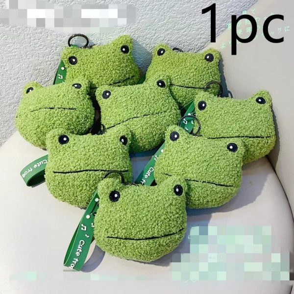 Green Plush Frog Doll Keychain Pendant - Image 3