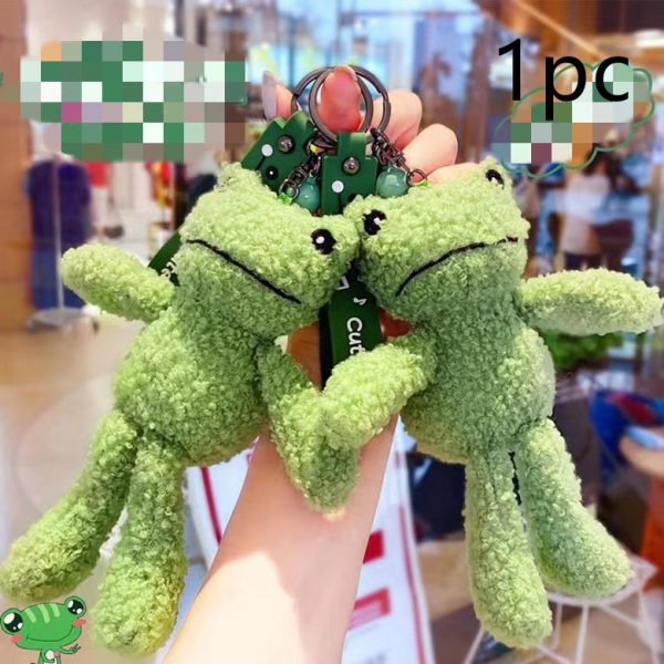 Green Plush Frog Doll Keychain Pendant - Image 7