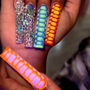 Custom Alligator Print Handmade Luxury Extra Long Square 3XL Press On Nails Bling False Nail Full Cover Fake Nail With Glue Gift