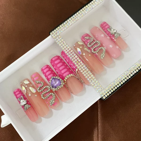 Hot Sales 10PCS Artificial Fingernails Square Handmade Gel Press On Nails Thickness Acrylic Salon Quality Hand Crafted Nails - Image 3
