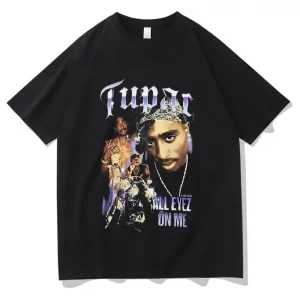 Trend Men Women 2024 Tupac 2pac Cotton T-Shirt Printed T Shirt Short Sleeve Tshirt Oversized Streetwear Tee Y2k Tops Clothes