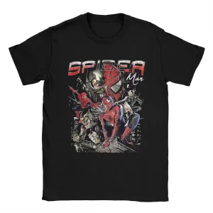 Men T-Shirts Spider-man 90s Spiderman Vintage Pure Cotton Tees Short Sleeve T Shirts Crewneck Tops Graphic