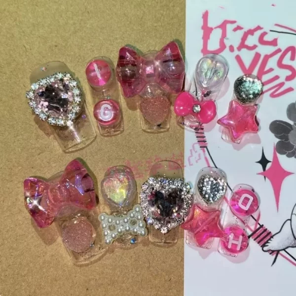 Custom Long Coffin Handmade Y2K Press On Nail Duck Shape Fake Nails With Glue Short Full Cover Nail Tips Reusable False Nail Art - Image 2