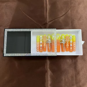 10PCS Press On Nails Handmade New Fashion Design Salon Quality Long Acrylic Artificial Fingernails with Jelly Glue Tool